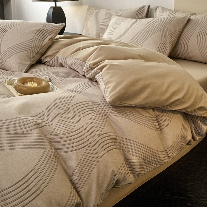 91家纺网 家纺一手货源 找家纺 雅居纺家纺 2024新款全棉印花磨毛四件套 卡米拉