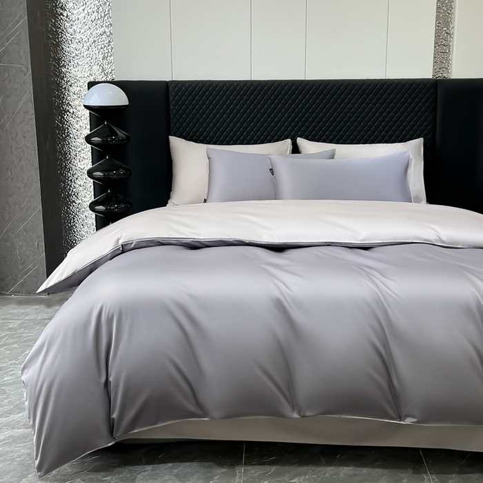 91家纺网 家纺一手货源 找家纺 家居1号家纺 2024新款50双股新疆长绒棉纯色四件套单品系列-四件套 共享-高级灰+太空灰