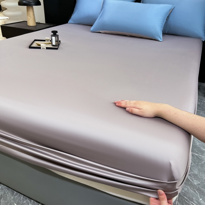 91家纺网 家纺一手货源 找家纺 家居1号家纺 2024新款50双股新疆长绒棉纯色四件套单品系列-单床笠 床笠-纯雅-绅士灰