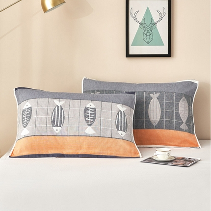 91家纺网 家纺一手货源 找家纺 （总）朴尔家纺-毛巾被 2024新款全棉四层纱布休闲枕巾 53*78cm一对