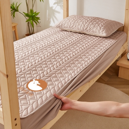 91家纺网 家纺一手货源 找家纺 （总）花言狐语 2025新款单人床水洗棉羊毛床笠（富贵竹）