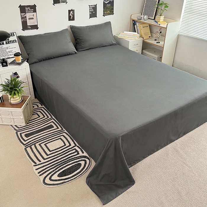 91家纺网 家纺一手货源 找家纺 优卡迪家纺馆 2024新款水洗棉105克纯色双拼四件套系列（下载文件夹包含买家秀） 高级灰