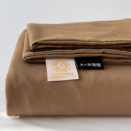 91家纺网 家纺一手货源 找家纺 优选 2025新款母婴级水洗棉床单三件套 水洗棉-卡其