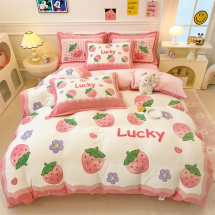 91家纺网 家纺一手货源 找家纺 （总）兄弟坊 2025新款正版授权大版牛奶绒卡通四件套