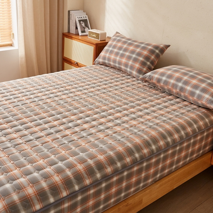 91家纺网 家纺一手货源 找家纺 迪乐妮家居 2024新款大床色织全棉夹棉床笠 诺卡