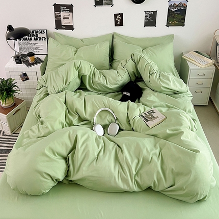 91家纺网 家纺一手货源 找家纺 （总）优卡迪家纺馆 2024新款水洗棉105克纯色双拼四件套系列（下载文件夹包含买家秀）