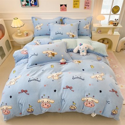 91家纺网 家纺一手货源 找家纺 （总）兄弟坊 2025新款正版授权卡通牛奶绒印花四件套