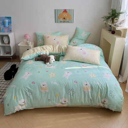 91家纺网 家纺一手货源 找家纺 （总）桃喜 2025新款学生季全棉13070混搭系列四件套