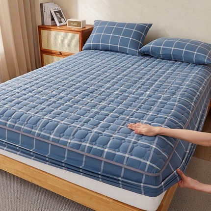 91家纺网 家纺一手货源 找家纺 （总）迪乐妮家居 2024新款大床色织全棉夹棉床笠