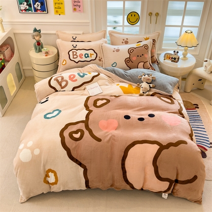 91家纺网 家纺一手货源 找家纺 （总）兄弟坊 2025新款正版授权大版牛奶绒卡通四件套