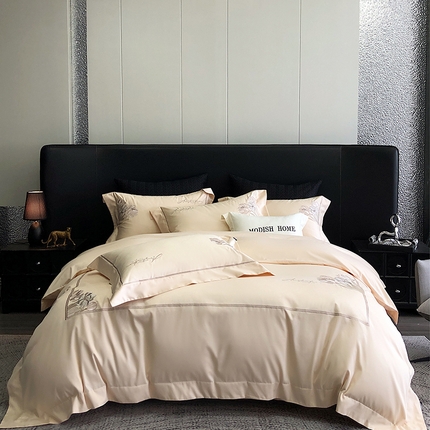 91家纺网 家纺一手货源 找家纺 玖玖爱家纺 2024新款100支双股四件套-凯琳 凯琳-初黄