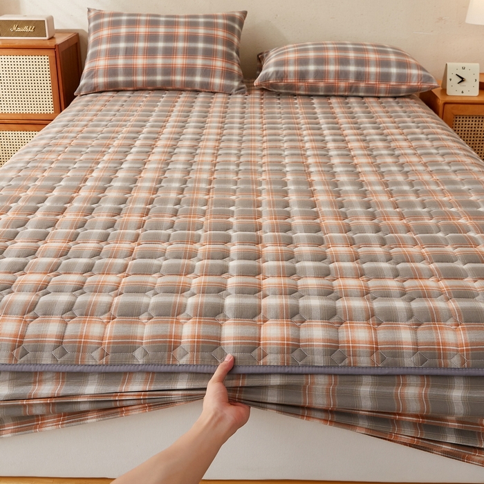 91家纺网 家纺一手货源 找家纺 迪乐妮家居 2024新款大床色织全棉夹棉床笠 诺卡