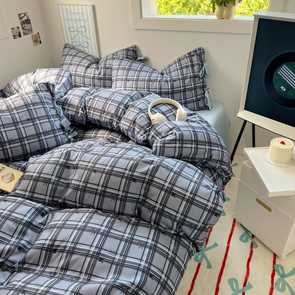 91家纺网 家纺一手货源 找家纺 春光里 2024新款亲肤棉磨毛印花星愿蝴蝶系列四件套