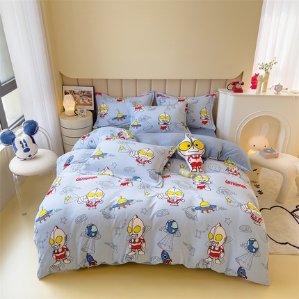 91家纺网 家纺一手货源 找家纺 （总）兄弟坊 2025新款正版授权卡通牛奶绒印花四件套