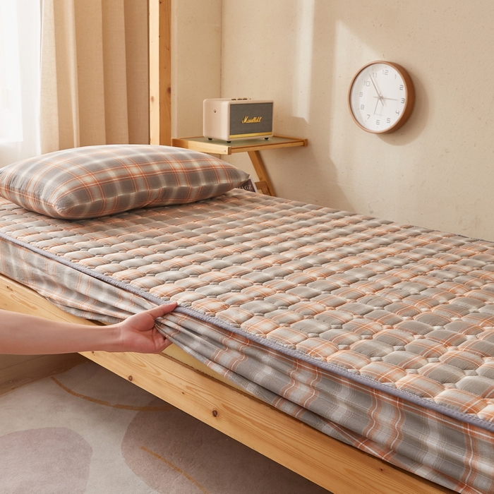 91家纺网 家纺一手货源 找家纺 迪乐妮家居 2024新款单人床色织全棉夹棉床笠(无印家居风） 诺卡