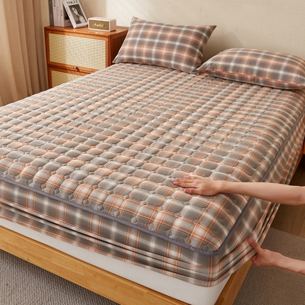 91家纺网 家纺一手货源 找家纺 （总）迪乐妮家居 2024新款大床色织全棉夹棉床笠