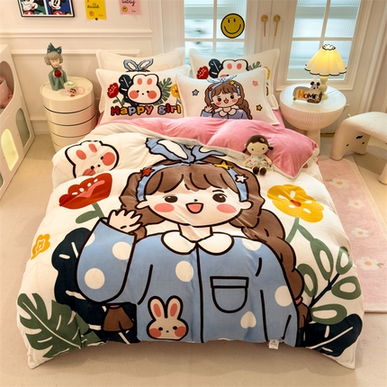 91家纺网 家纺一手货源 找家纺 （总）兄弟坊 2025新款正版授权大版牛奶绒卡通四件套