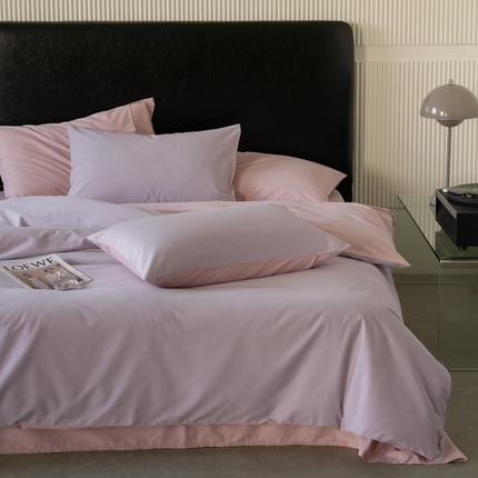 云栖家居 2024全棉A类磨毛四件套 浅灰紫&豆沙