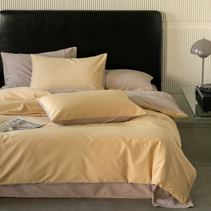 云栖家居 2024全棉A类磨毛四件套 琥珀黄&沉香棕