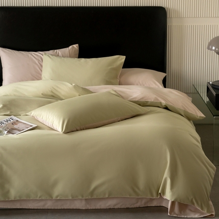 91家纺网 家纺一手货源 找家纺 云栖家居 2024全棉A类磨毛四件套 青梅绿&马卡龙