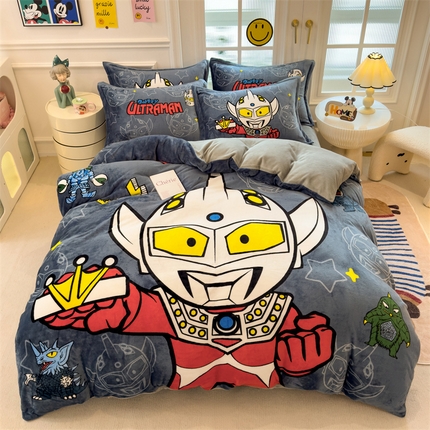 91家纺网 家纺一手货源 找家纺 （总）兄弟坊 2025新款正版授权大版牛奶绒卡通四件套