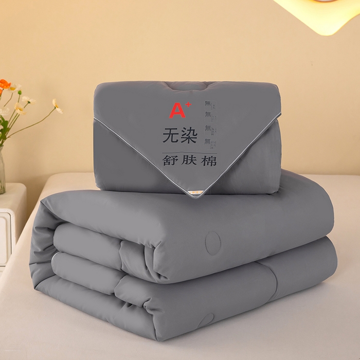 91家纺网 家纺一手货源 找家纺 梦莱家纺 2024新款立体双胎子母被拉链磨毛被冬被被子被芯 灰色