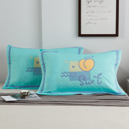 91家纺网 家纺一手货源 找家纺 （总）朴尔家纺-毛巾被 2024新款彩色糖果系列纯棉三层纱布枕巾52*78cm一对