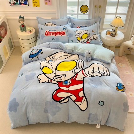 91家纺网 家纺一手货源 找家纺 （总）兄弟坊 2025新款正版授权大版牛奶绒卡通四件套