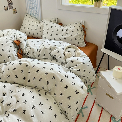 91家纺网 家纺一手货源 找家纺 春光里 2024新款亲肤棉磨毛印花星愿蝴蝶系列四件套