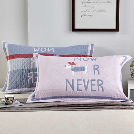 91家纺网 家纺一手货源 找家纺 （总）朴尔家纺-毛巾被 2024新款彩色糖果系列纯棉三层纱布枕巾52*78cm一对