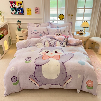 91家纺网 家纺一手货源 找家纺 （总）兄弟坊 2025新款正版授权大版牛奶绒卡通四件套