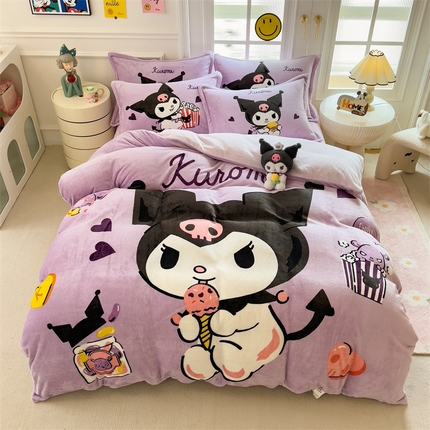 91家纺网 家纺一手货源 找家纺 （总）兄弟坊 2025新款正版授权大版牛奶绒卡通四件套