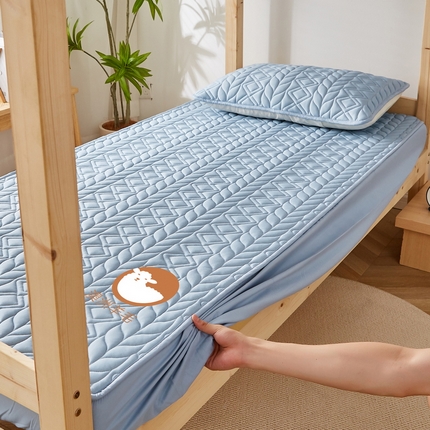 91家纺网 家纺一手货源 找家纺 （总）花言狐语 2025新款单人床水洗棉羊毛床笠（富贵竹）