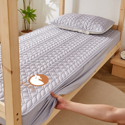 91家纺网 家纺一手货源 找家纺 （总）花言狐语 2025新款单人床水洗棉羊毛床笠（富贵竹）