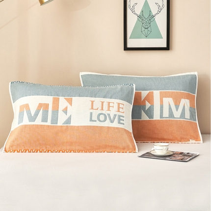 91家纺网 家纺一手货源 找家纺 （总）朴尔家纺-毛巾被 2024新款全棉四层纱布休闲枕巾 53*78cm一对