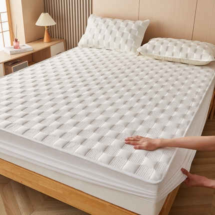 91家纺网 家纺一手货源 找家纺 （总）花言狐语 2025新款大床布拉格水洗棉夹棉加厚床笠