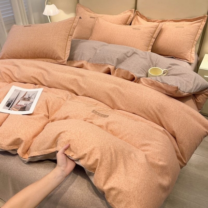91家纺网 家纺一手货源 找家纺 （总）菲梵家纺 2025新款纯色双拼全棉加厚磨毛刺绣款套件单品系列（单被套）