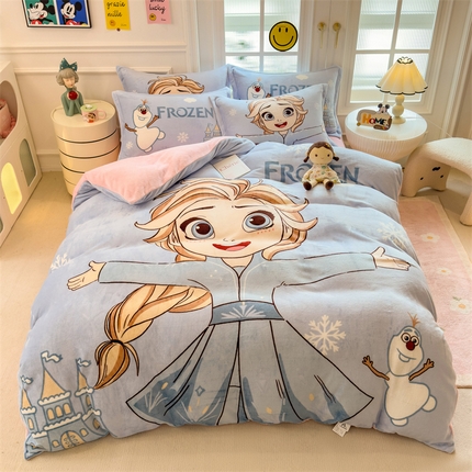 91家纺网 家纺一手货源 找家纺 （总）兄弟坊 2025新款正版授权大版牛奶绒卡通四件套