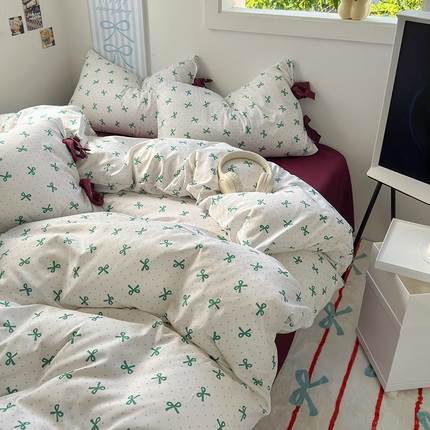 91家纺网 家纺一手货源 找家纺 春光里 2024新款亲肤棉磨毛印花星愿蝴蝶系列四件套