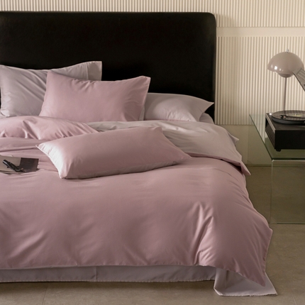 91家纺网 家纺一手货源 找家纺 云栖家居 2024全棉A类磨毛四件套 幽幽紫&空气灰