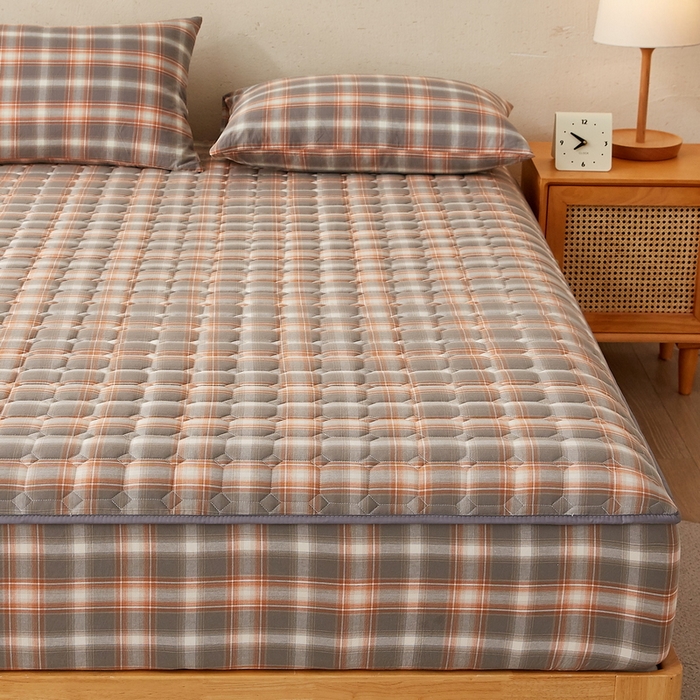 91家纺网 家纺一手货源 找家纺 迪乐妮家居 2024新款大床色织全棉夹棉床笠 诺卡