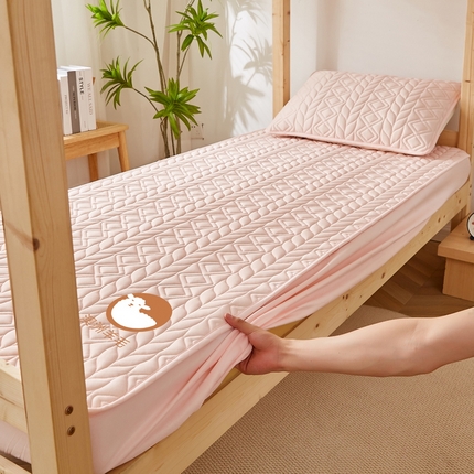 91家纺网 家纺一手货源 找家纺 （总）花言狐语 2025新款单人床水洗棉羊毛床笠（富贵竹）