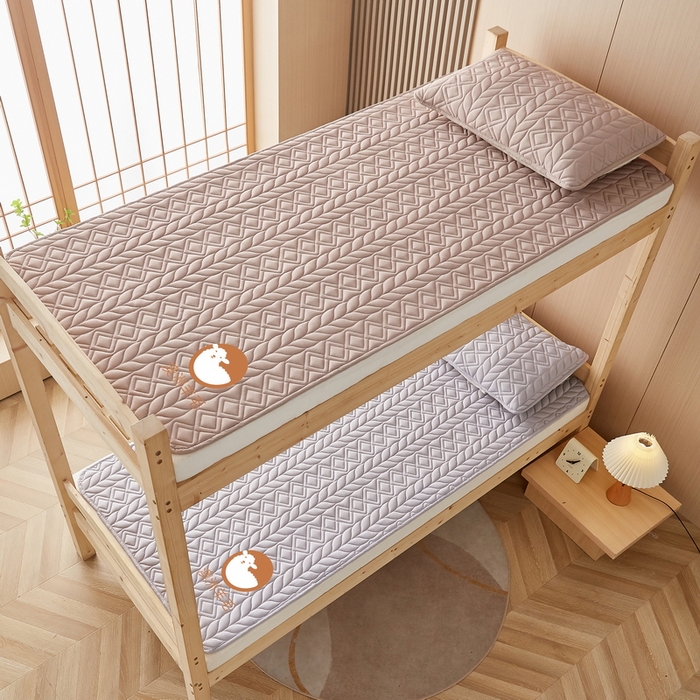 91家纺网 家纺一手货源 找家纺 卡派 2024新款水洗棉羊毛床褥（富贵竹）单人床 富贵竹-卡其