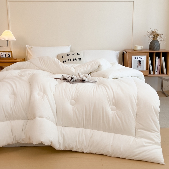 91家纺网 家纺一手货源 找家纺 （总）宝士康家纺 2024新款简约无印风冬被 被子被芯