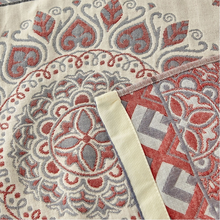 91家纺网 家纺一手货源 找家纺 2024新款素雅系列全棉系列四层纱布枕巾52*78cm一对 半夏桃心-红