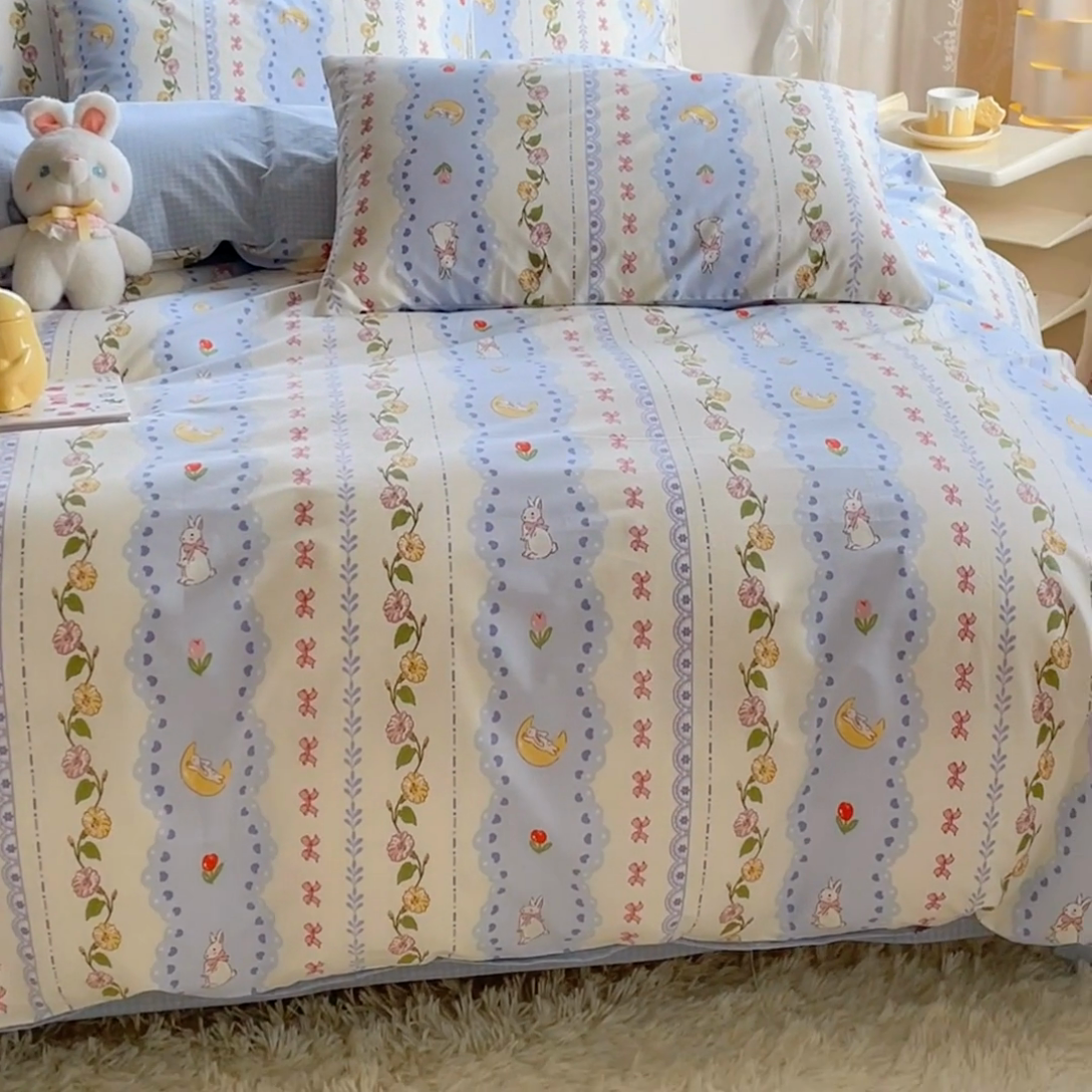 91家纺网 家纺一手货源 找家纺 金鑫汇家纺 2024新款印花四件套 梨园花香