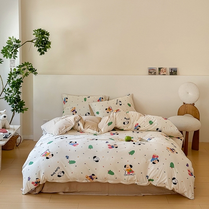 91家纺网 家纺一手货源 找家纺 （总）华超针织 2024新款全棉天竺棉印花四件套