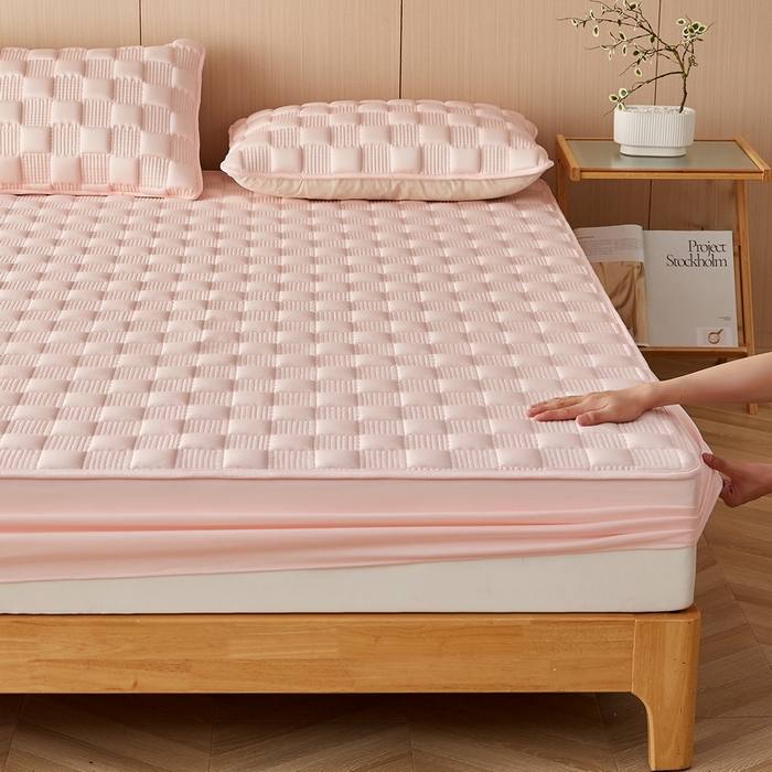 91家纺网 家纺一手货源 找家纺 卡派 2024新款布拉格水洗棉夹棉加厚床笠大床 布拉格-玉