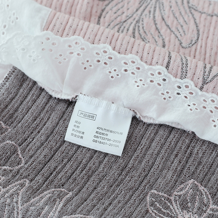 91家纺网 家纺一手货源 找家纺 韩式花边四层纱枕巾纯棉竹纤维加大成人纱布枕头巾52*78cm一对 怒放-粉