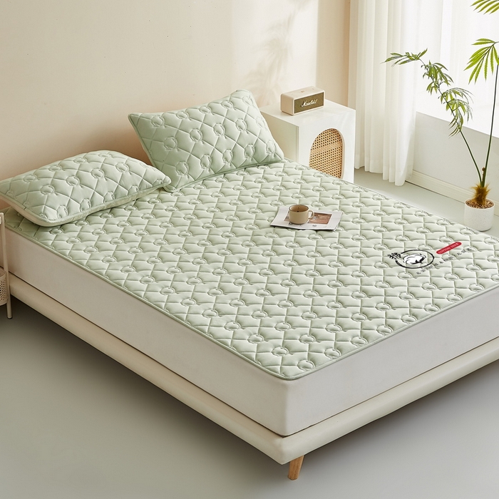 91家纺网 家纺一手货源 找家纺 卡派 2024新款水洗棉100%新疆棉花床褥大床 棉花-果绿